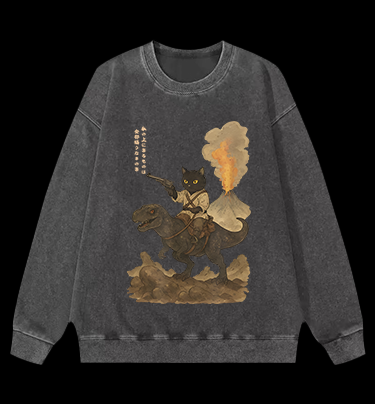 Cat's Fantasy Ride Vintage Washed 100% Cotton Sweatshirt