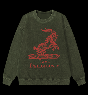 Goat's Delightful Life Vintage Washed 100% Cotton Sweatshirt