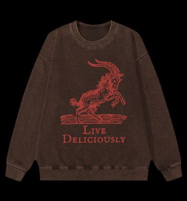 Goat's Delightful Life Vintage Washed 100% Cotton Sweatshirt