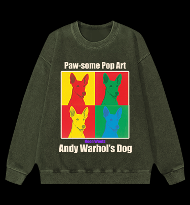 Andy Warhol's Dog Vintage Washed 100% Cotton Sweatshirt
