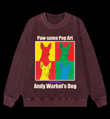 Andy Warhol's Dog Vintage Washed 100% Cotton Sweatshirt