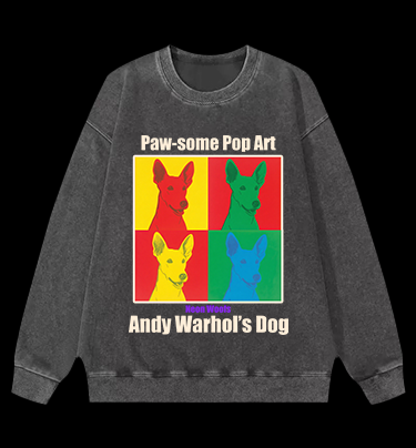 Andy Warhol's Dog Vintage Washed 100% Cotton Sweatshirt
