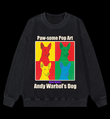 Andy Warhol's Dog Vintage Washed 100% Cotton Sweatshirt