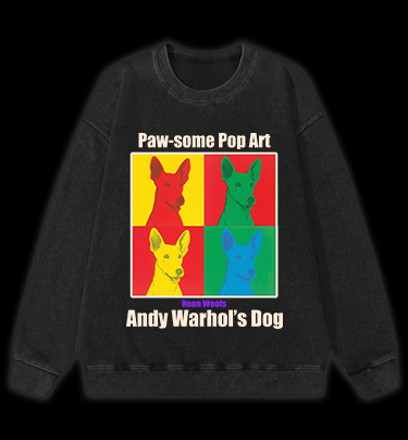 Andy Warhol's Dog Vintage Washed 100% Cotton Sweatshirt