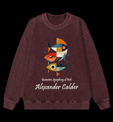 Alexander Calder's Fish Vintage Washed 100% Cotton Sweatshirt
