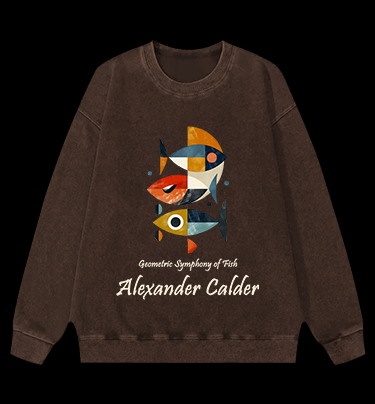Alexander Calder's Fish Vintage Washed 100% Cotton Sweatshirt