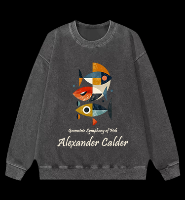 Alexander Calder's Fish Vintage Washed 100% Cotton Sweatshirt