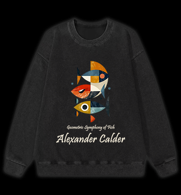 Alexander Calder's Fish Vintage Washed 100% Cotton Sweatshirt