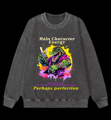 Neon  Crocodile Vibe Vintage Washed 100% Cotton Sweatshirt