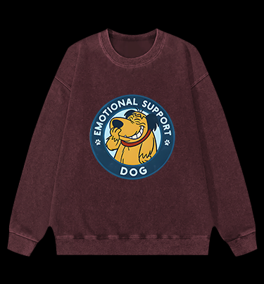 Dog's Heartwarming Style Vintage Washed 100% Cotton Sweatshirt