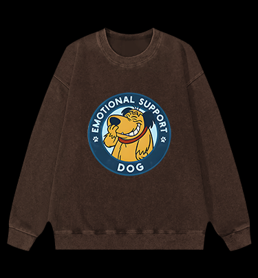 Dog's Heartwarming Style Vintage Washed 100% Cotton Sweatshirt