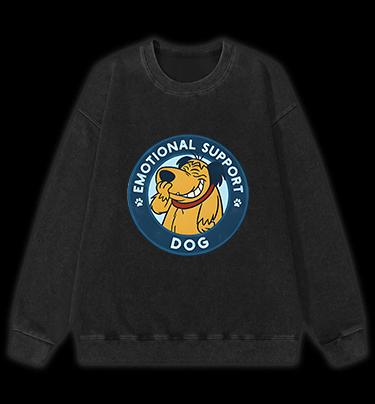 Dog's Heartwarming Style Vintage Washed 100% Cotton Sweatshirt