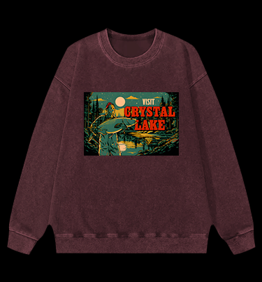 Fish's Lake Adventure Vintage Washed 100% Cotton Sweatshirt