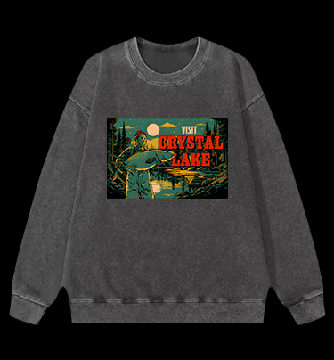 Fish's Lake Adventure Vintage Washed 100% Cotton Sweatshirt