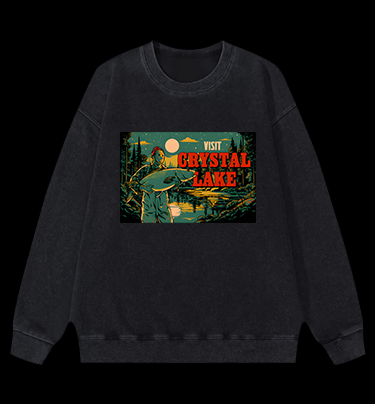 Fish's Lake Adventure Vintage Washed 100% Cotton Sweatshirt
