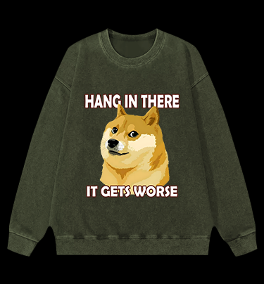 Dog's Gloomy Vib Vintage Washed 100% Cotton Sweatshirt