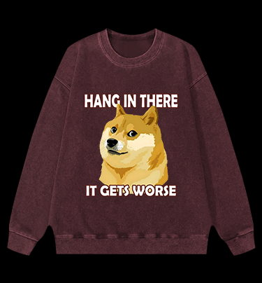 Dog's Gloomy Vib Vintage Washed 100% Cotton Sweatshirt