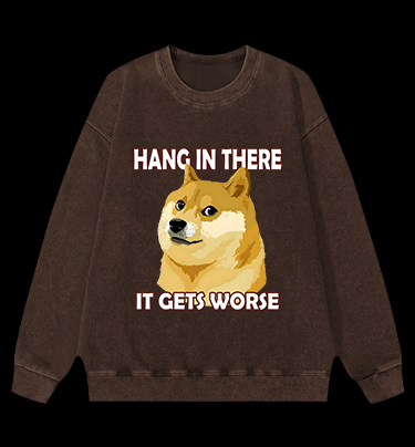 Dog's Gloomy Vib Vintage Washed 100% Cotton Sweatshirt