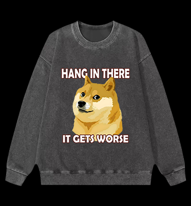 Dog's Gloomy Vib Vintage Washed 100% Cotton Sweatshirt