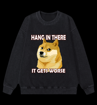 Dog's Gloomy Vib Vintage Washed 100% Cotton Sweatshirt