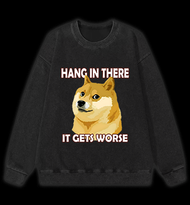 Dog's Gloomy Vib Vintage Washed 100% Cotton Sweatshirt