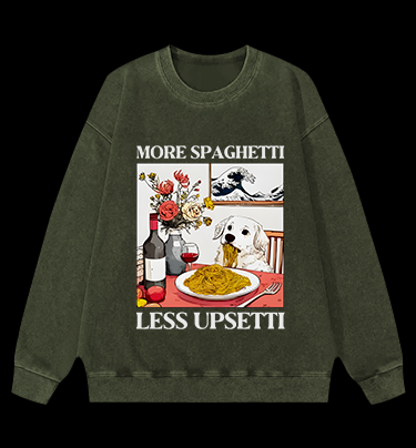 Dog's Pasta Joy Vintage Washed 100% Cotton Sweatshirt