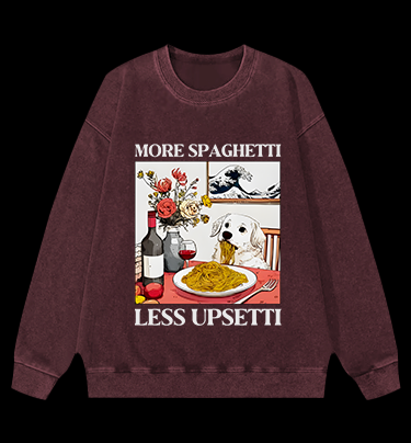 Dog's Pasta Joy Vintage Washed 100% Cotton Sweatshirt