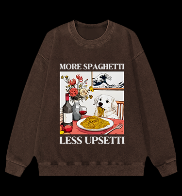 Dog's Pasta Joy Vintage Washed 100% Cotton Sweatshirt