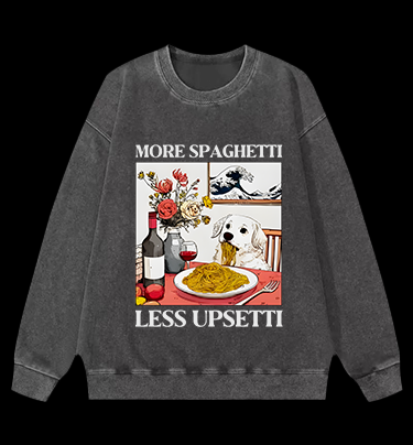 Dog's Pasta Joy Vintage Washed 100% Cotton Sweatshirt