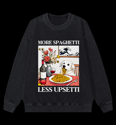 Dog's Pasta Joy Vintage Washed 100% Cotton Sweatshirt