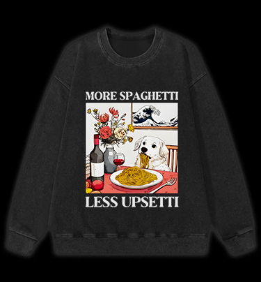Dog's Pasta Joy Vintage Washed 100% Cotton Sweatshirt
