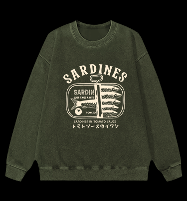 Sardine's Yummy Vibe Vintage Washed 100% Cotton Sweatshirt