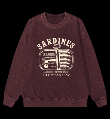 Sardine's Yummy Vibe Vintage Washed 100% Cotton Sweatshirt