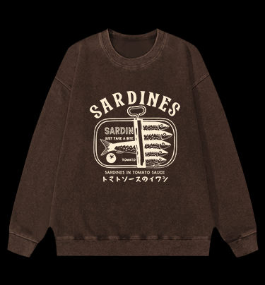 Sardine's Yummy Vibe Vintage Washed 100% Cotton Sweatshirt