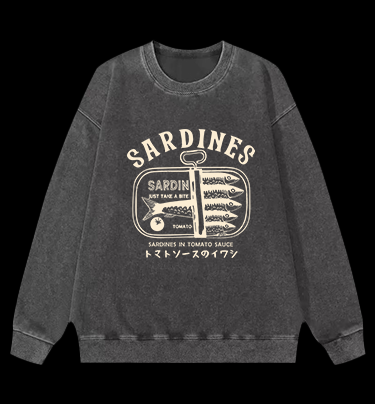 Sardine's Yummy Vibe Vintage Washed 100% Cotton Sweatshirt