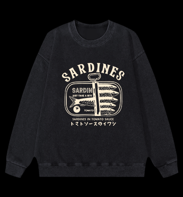 Sardine's Yummy Vibe Vintage Washed 100% Cotton Sweatshirt