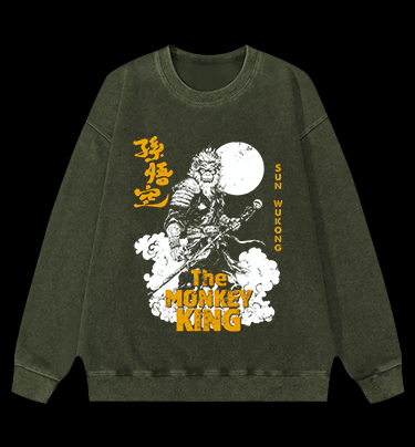 Monkey's Legend Style Vintage Washed 100% Cotton Sweatshirt