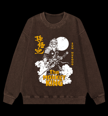 Monkey's Legend Style Vintage Washed 100% Cotton Sweatshirt
