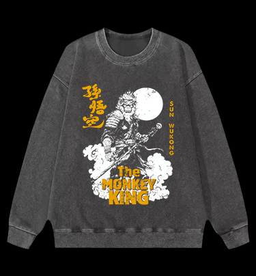 Monkey's Legend Style Vintage Washed 100% Cotton Sweatshirt