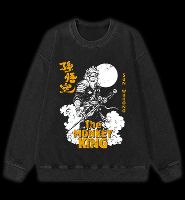 Monkey's Legend Style Vintage Washed 100% Cotton Sweatshirt