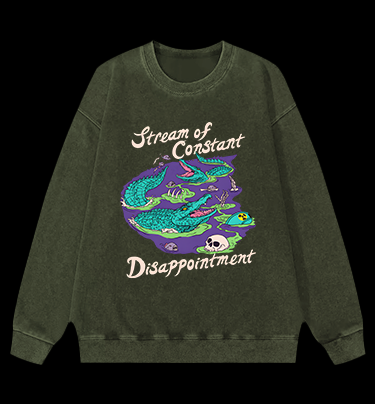 Croc's Disappoint Fun Vintage Washed 100% Cotton Sweatshirt