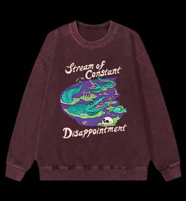 Croc's Disappoint Fun Vintage Washed 100% Cotton Sweatshirt