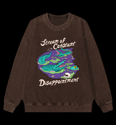Croc's Disappoint Fun Vintage Washed 100% Cotton Sweatshirt