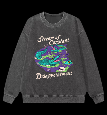 Croc's Disappoint Fun Vintage Washed 100% Cotton Sweatshirt