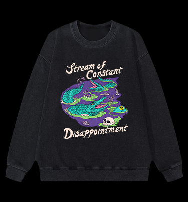 Croc's Disappoint Fun Vintage Washed 100% Cotton Sweatshirt