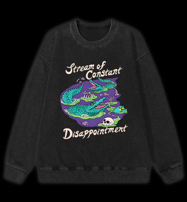 Croc's Disappoint Fun Vintage Washed 100% Cotton Sweatshirt