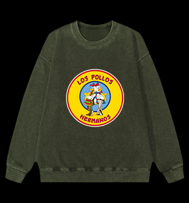 Rooster Bros Fun Vintage Washed 100% Cotton Sweatshirt