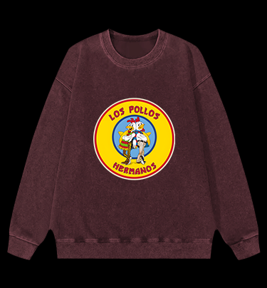 Rooster Bros Fun Vintage Washed 100% Cotton Sweatshirt