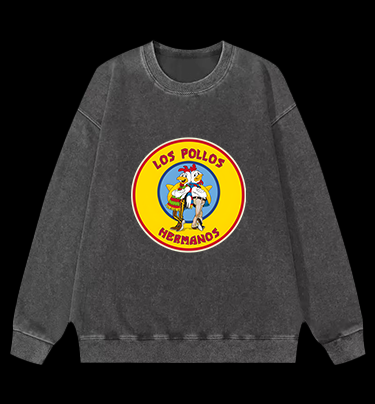 Rooster Bros Fun Vintage Washed 100% Cotton Sweatshirt