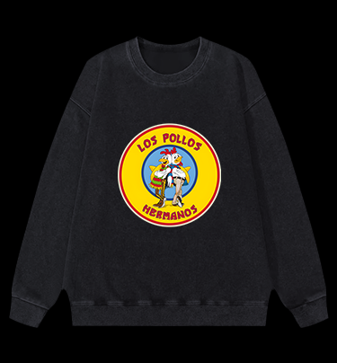 Rooster Bros Fun Vintage Washed 100% Cotton Sweatshirt